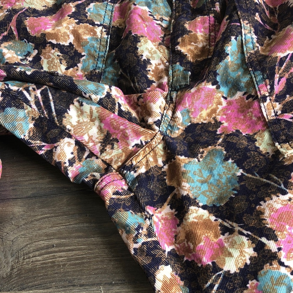 Anthropologie Anisa Floral Corduroy Joggers Pants Petite - Picture 8 of 14